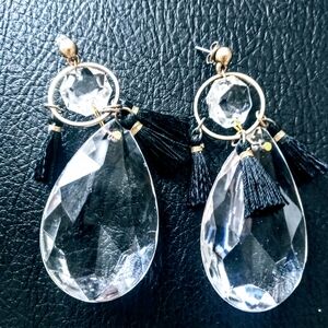 Vintage 1960 Crystal Chandelier Earrings